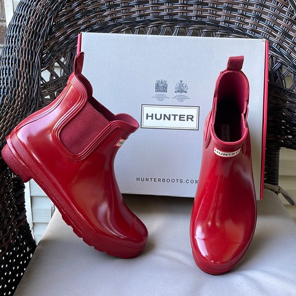 Hunter Shoes - Military Red Chelsea Hunter Boots 11